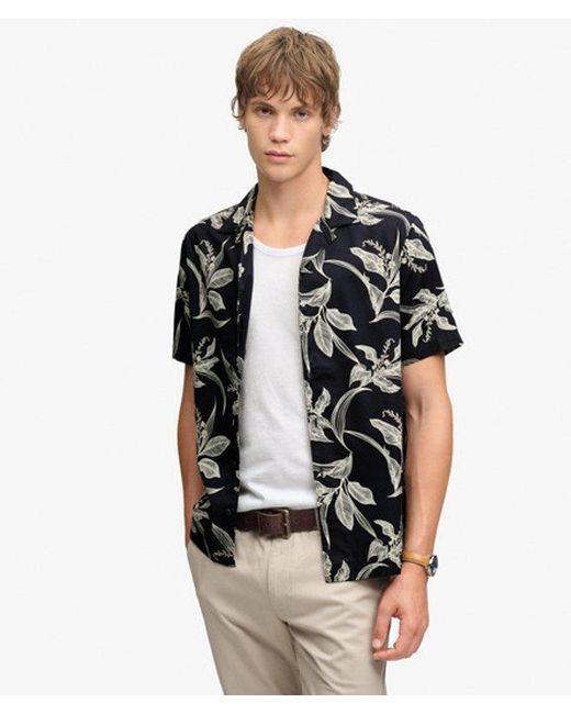 Superdry Black & Co Hawaiian Print Short Sleeve Shirt for men