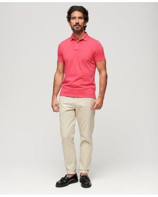 Polo en jersey Superdry pour homme en coloris Pink