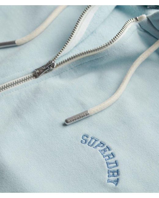 Superdry Blue Essential Logo Oversized Raglan Zip Hoodie