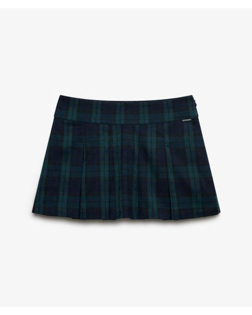 Superdry Blue Mini Pleated Skort