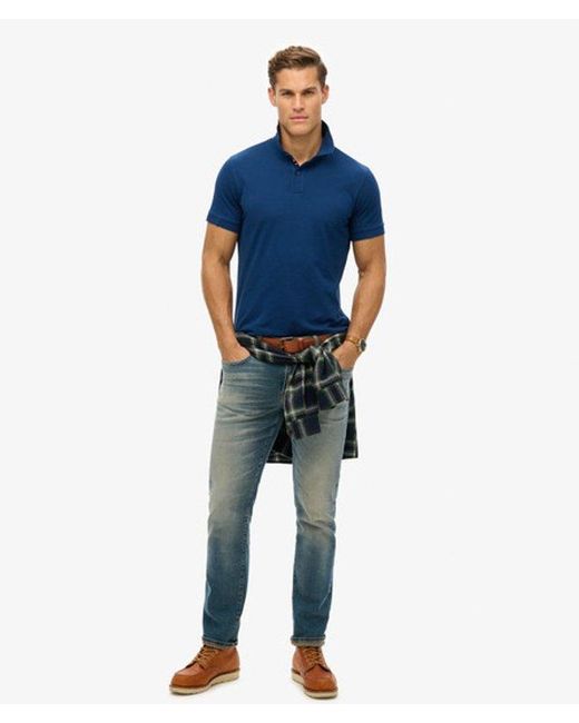 Superdry Blue & Co City Pique Polo Shirt for men