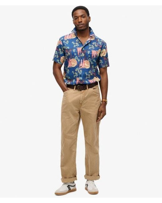 Superdry Blue & Co Hawaiian Shirt for men
