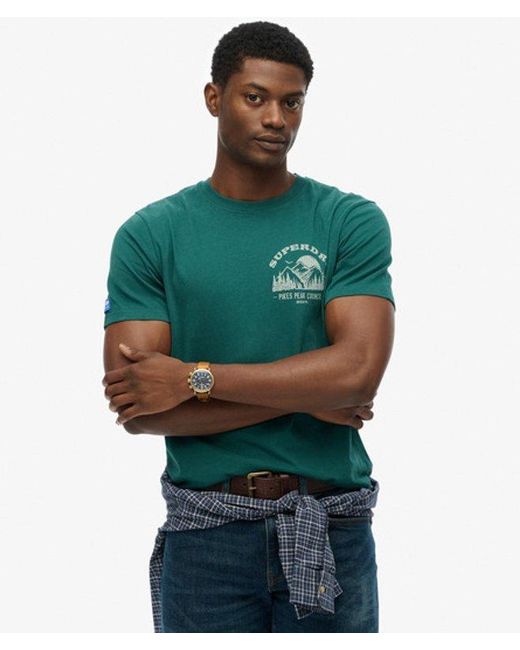 Superdry Green & Co Lo-fi Outdoors Chest T-shirt for men