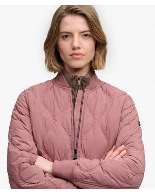 Superdry Red Short Onion Quilt Liner Jacket