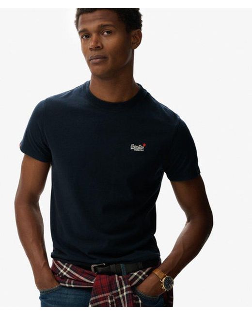 Superdry Blue & Co Essential Contrast Embroidered T-shirt for men