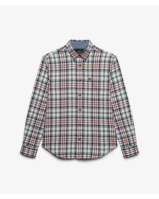 Superdry Gray Long Sleeve Cotton Lumberjack Shirt for men