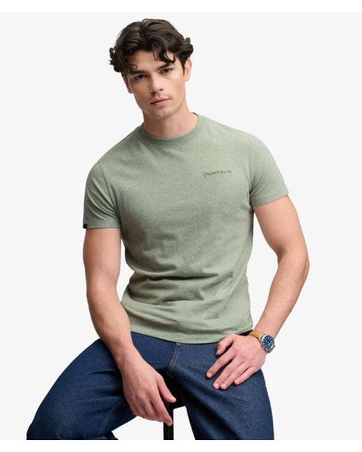 Superdry Green & Co Essential Company Logo Embroidered T-shirt for men
