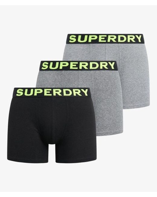 Superdry White & Co Classic Logo Print Cotton Boxer Triple Pack for men
