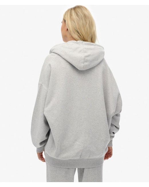 Superdry Gray & Co Athletic Essentials Oversized Zip Hoodie