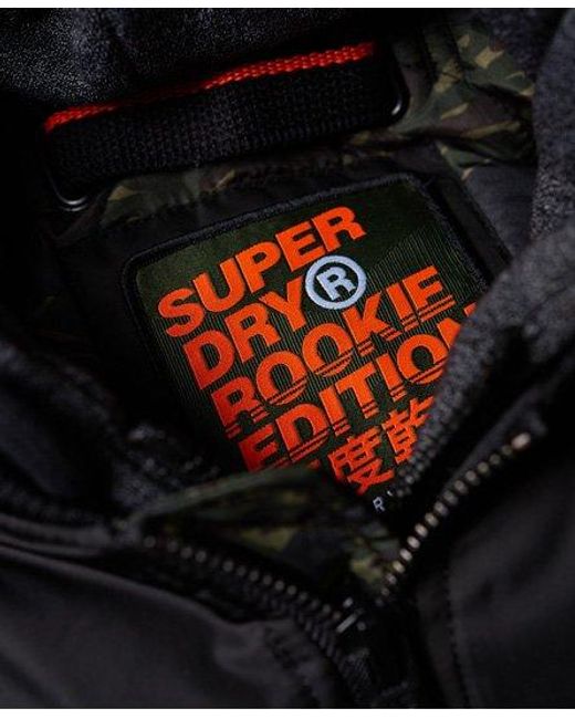 Superdry Black Rookie Flight Bomber Jacket for men