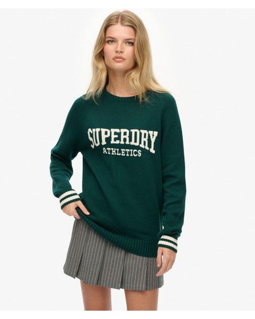 Superdry Green & Co Slouchy Intarsia Graphic Knitted Jumper
