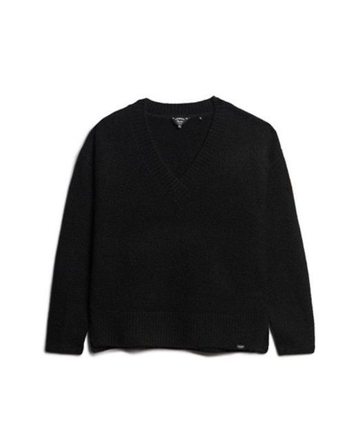 Superdry Black & Co Oversized V Neck Jumper