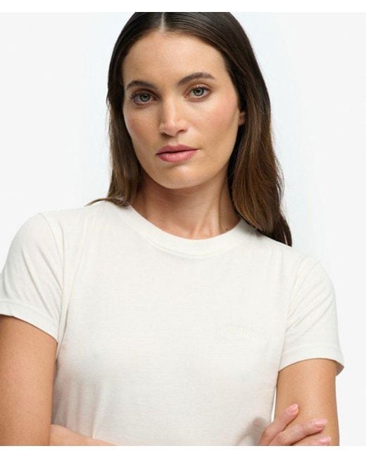 Superdry White & Co Essential Logo Fitted T-shirt