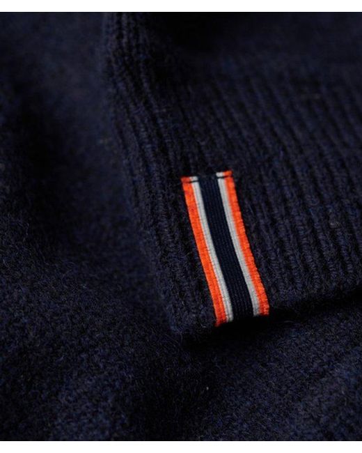 Superdry Blue Essential Slim Fit Crew Jumper for men