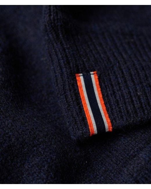 Superdry Blue Essential Slim Fit Crew Jumper for men
