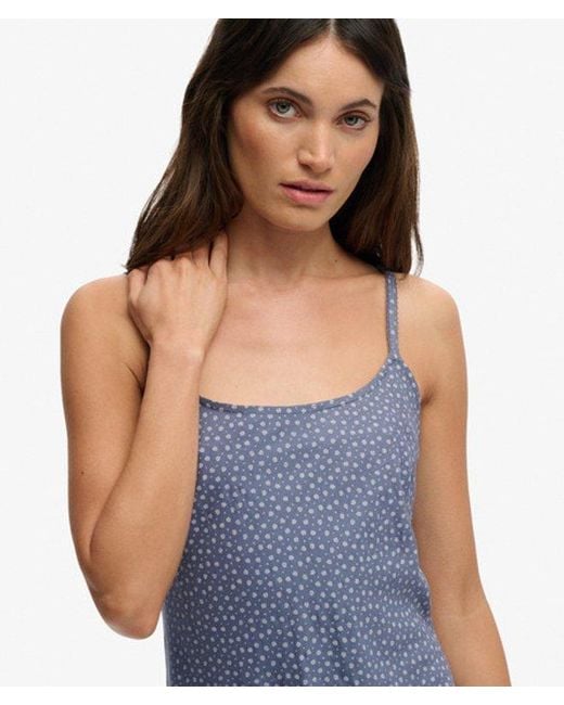 Superdry Blue & Co Printed Cami Maxi Dress