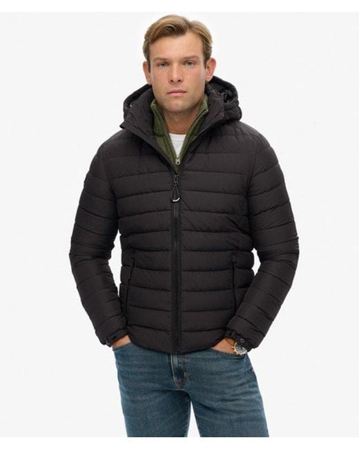Superdry Black & Co Hooded Fuji Padded Jacket for men