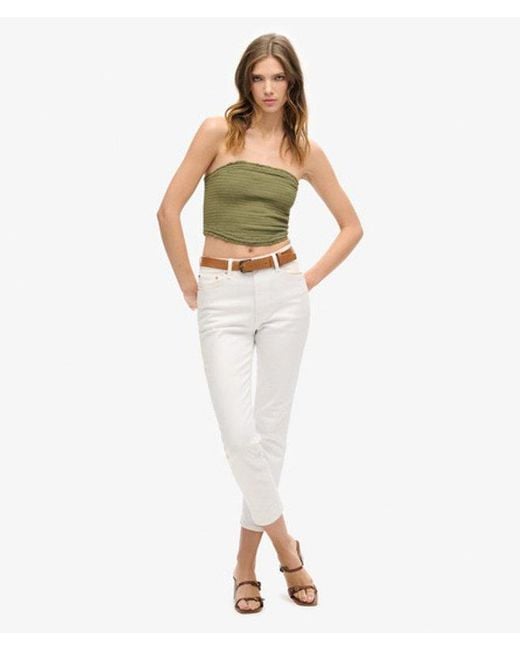 Superdry Green & Co Smocked Bandeau Top