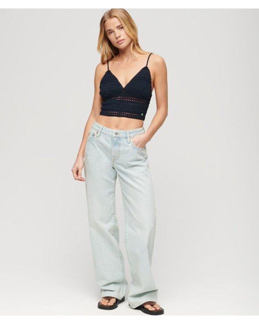 Superdry Jersey Kanten Bralette in het Blue