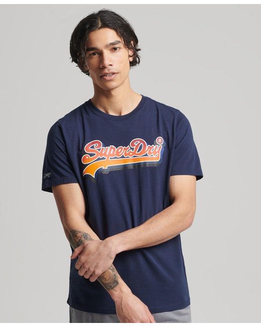 Krankzinnigheid Ramkoers Compatibel met Superdry Vintage Logo Seasonal T-shirt in het Blauw voor heren | Lyst NL