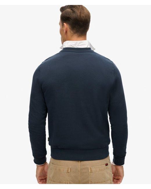 Superdry Blue Machined Goods Workwear Crew Neck Sweatshirt for men