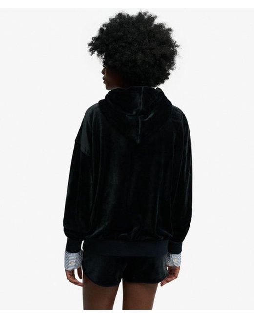 Superdry Black & Co Country Club Velour Zip Hoodie