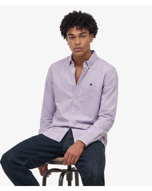 Superdry Purple & Co Preppy Oxford Long Sleeve Shirt for men