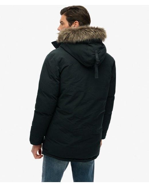 Superdry Black & Co Everest Faux Fur Parka Jacket for men