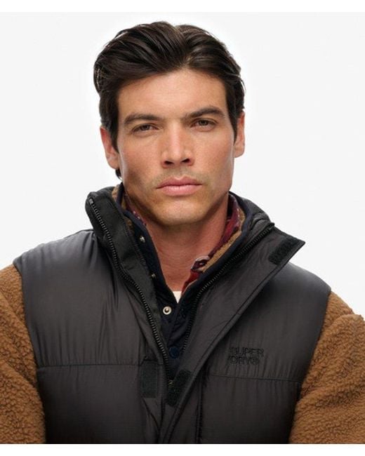 Homme Gilet Matelassé Noir Taille Superdry pour homme en coloris Brown