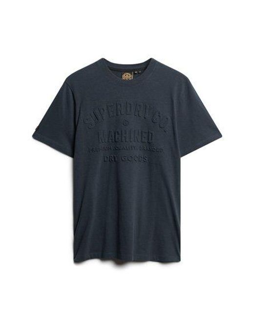 Superdry Blue Embossed Workwear Graphic T-shirt for men