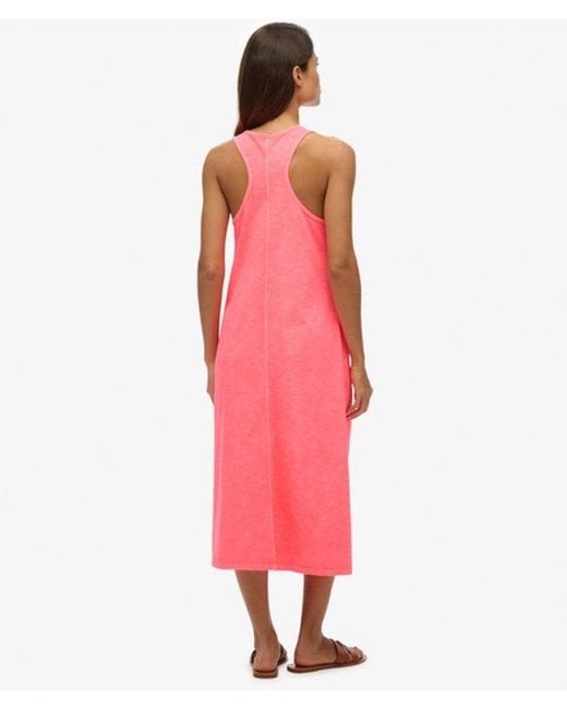 Superdry Pink & Co Beach Jersey Midi Dress