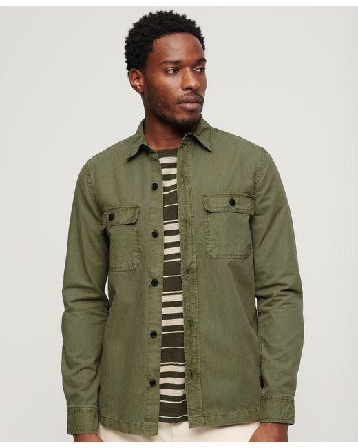 Superdry Military Long Sleeve Shirt Khaki in Green for Men | Lyst