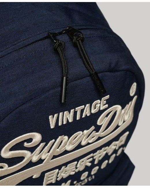 Superdry Blue Ladies Classic Embroidered Heritage Montana Backpack
