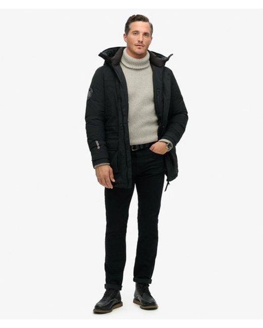 Superdry Black & Co City Padded Parka Coat for men