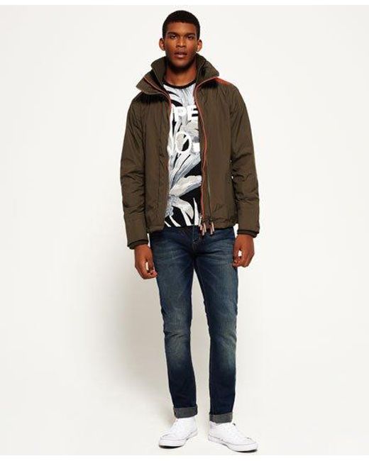 Superdry Brown Pop Zip Windcheater Jacket Army/Jaffa for men