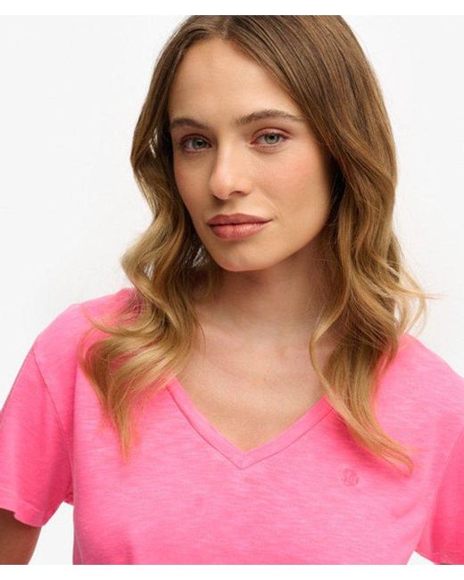 Superdry Pink Studios Slub Embroidered T-Shirt