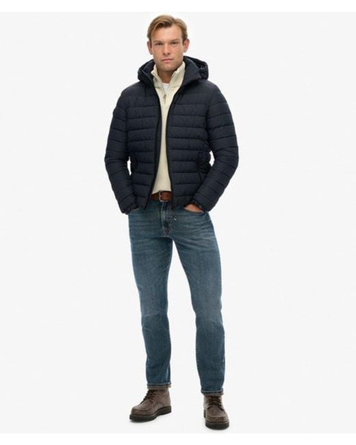Superdry Blue Hooded Fuji Padded Jacket for men