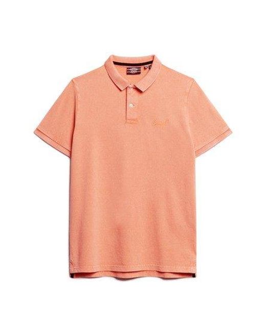 Superdry Orange Destroyed Polo Shirt for men