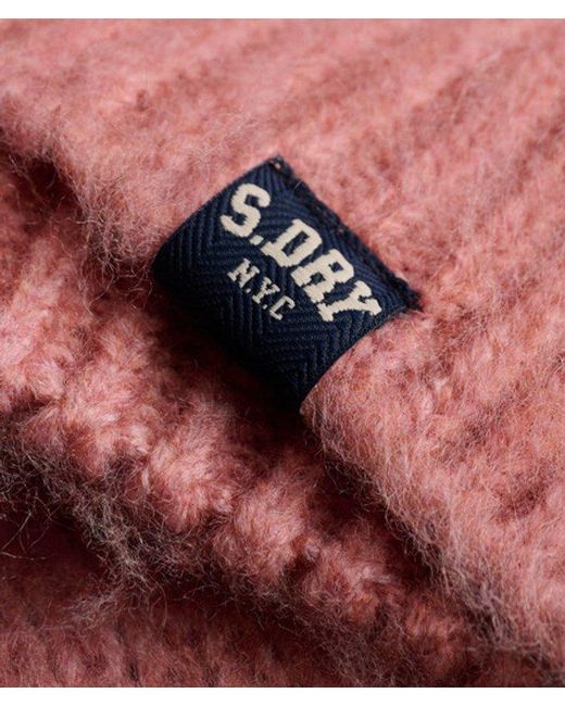 Superdry Pink Slouchy Brushed Knit Jumper