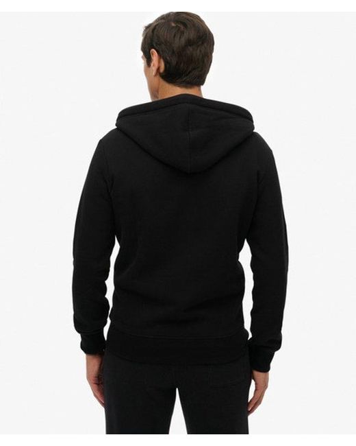 Homme Sweat À Capuche Zippé Logo Vintage Brodé Taille Superdry pour homme en coloris Black