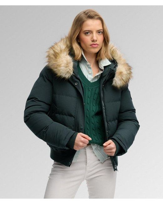 Superdry Green & Co Everest Hooded Bomber Jacket