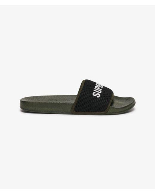 Superdry Black & Co Utility Mesh Pool Sliders for men
