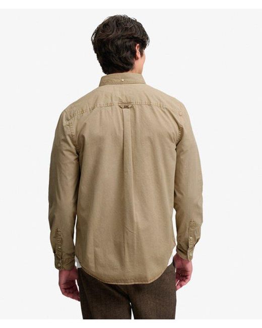Superdry Natural Garment Dyed Long Sleeve Shirt for men
