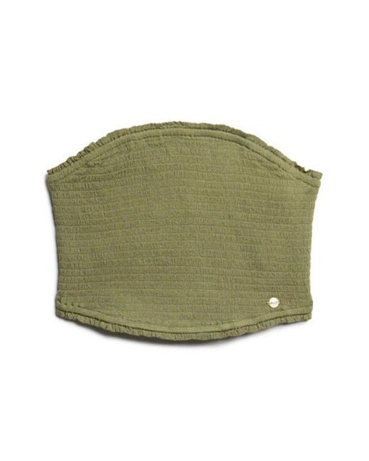 Superdry Green & Co Smocked Bandeau Top