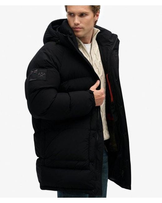 Homme Parka Longue Xpd Matelassée Taille Superdry pour homme en coloris Black