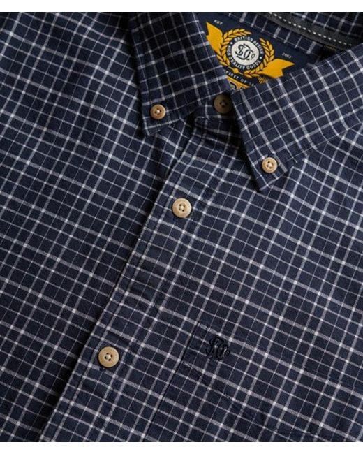 Superdry Premium Oxford Overhemd Met Ruitjes in het Blue voor heren