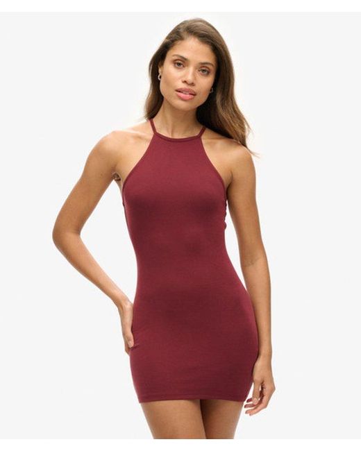 Superdry Red & Co Strappy Racer Jersey Mini Dress