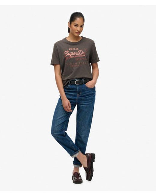 Superdry Gray & Co Embellished Vintage Logo Relaxed T-shirt