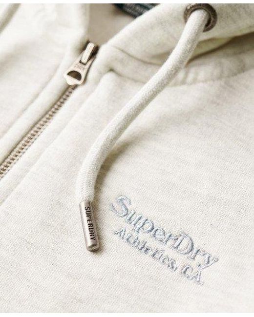 Superdry Natural Ladies Classic Embroidered Logo Essential Zip Hoodie