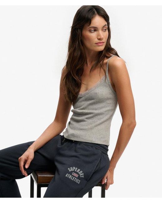 Superdry Gray & Co Athletic Essentials V Neck Pointelle Cami Top